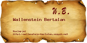 Wallenstein Bertalan névjegykártya